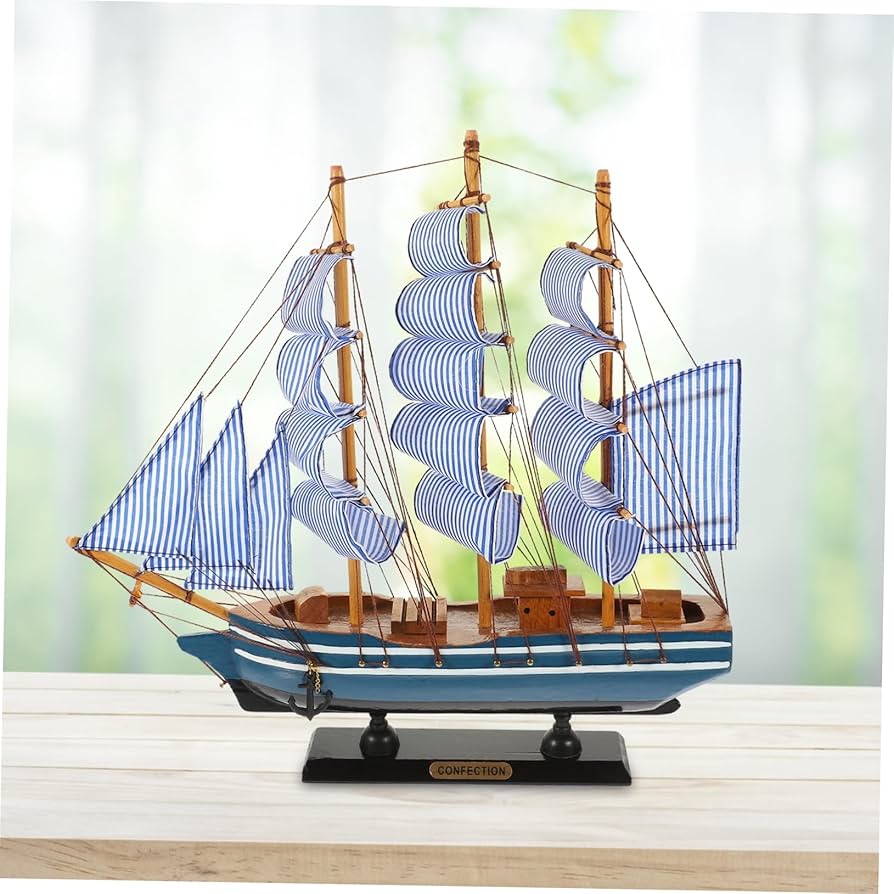 専用です！模型 ヨット 木製 インテリア Amazon.co.jp: 家の装飾レトロ木製ヨット Ornamen モデル置物